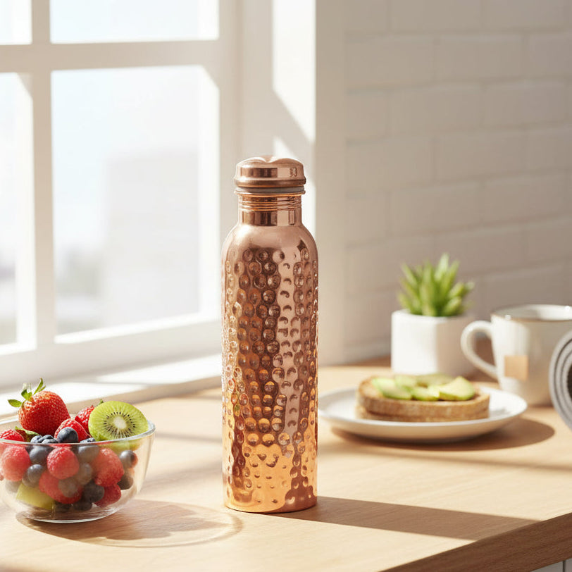 Hammered Copper Water Bottle, 950 ml