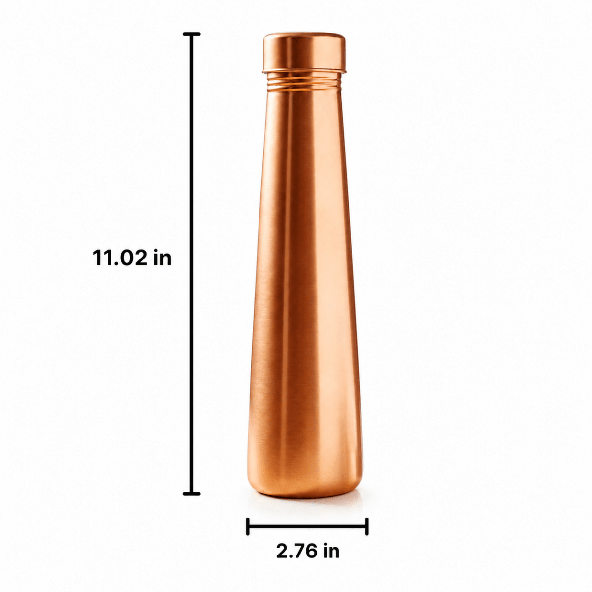 Tower Plain Shine Pure Copper Water Bottle - 700 ml - Royalstuffs.com