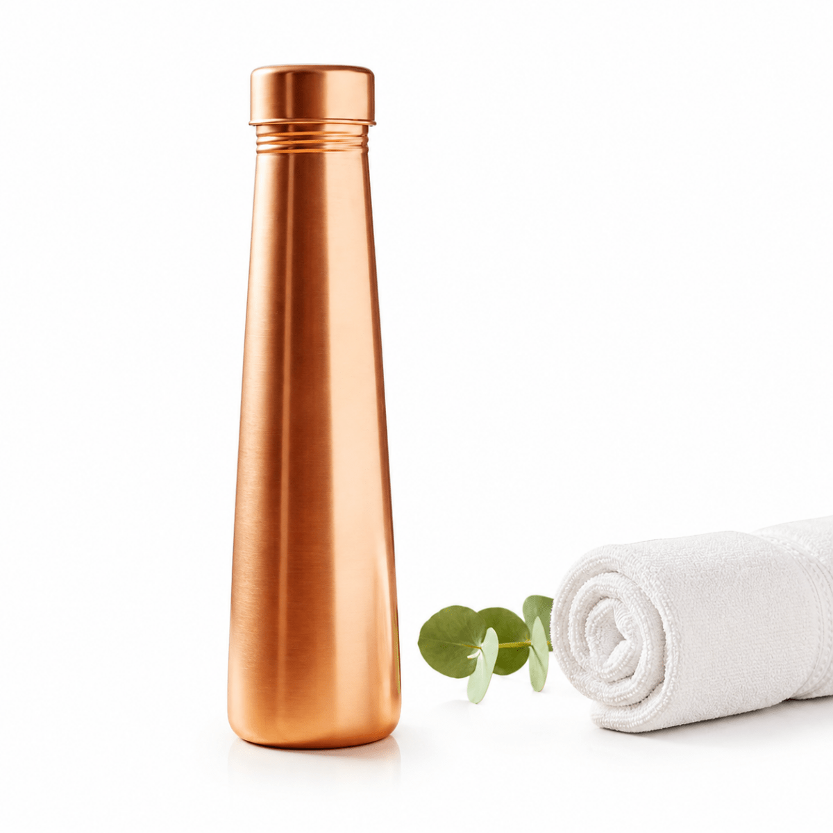 Tower Plain Shine Pure Copper Water Bottle - 700 ml - Royalstuffs.com