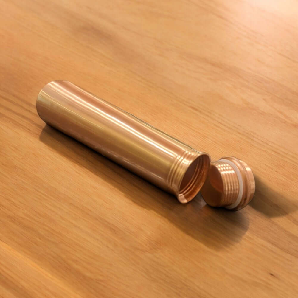 Tower Plain Shine Pure Copper Water Bottle - 700 ml - Royalstuffs.com
