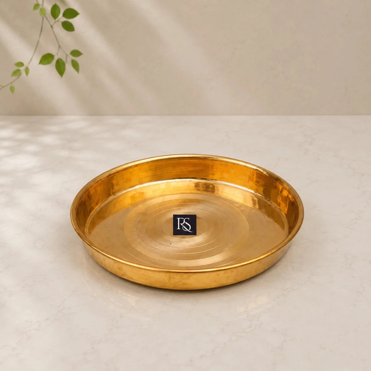 Traditional Design Pure Copper Plate with Circular Ring Design -10 inch Diameter - Royalstuffs.com
