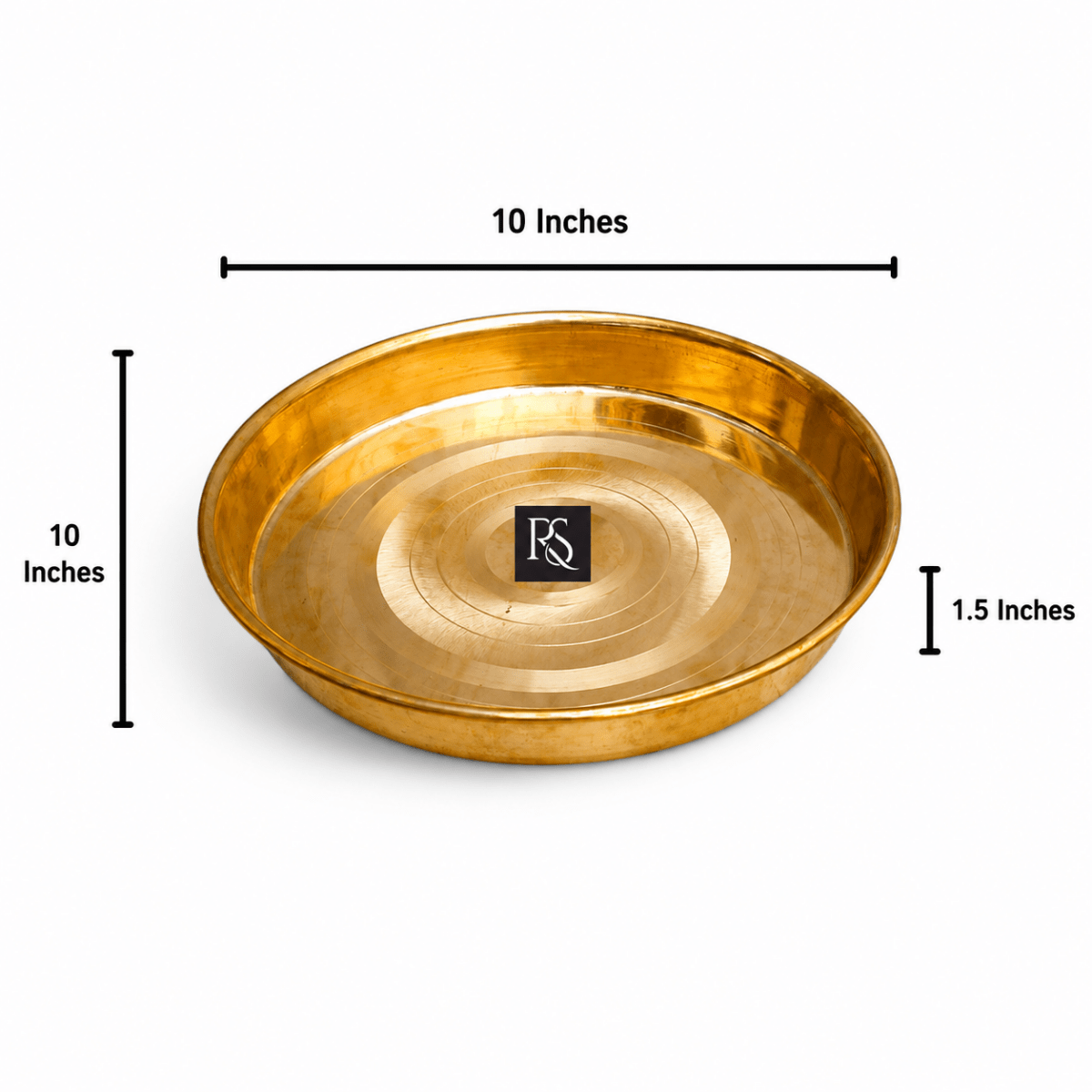 Traditional Design Pure Copper Plate with Circular Ring Design -10 inch Diameter - Royalstuffs.com