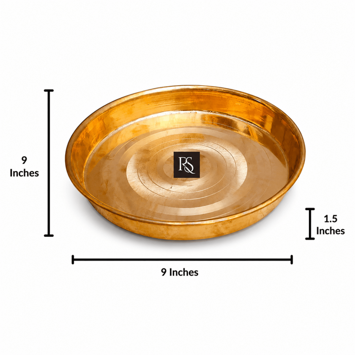 Traditional Design Pure Copper Plate with Circular Ring Design - 9-inch Diameter - Royalstuffs.com