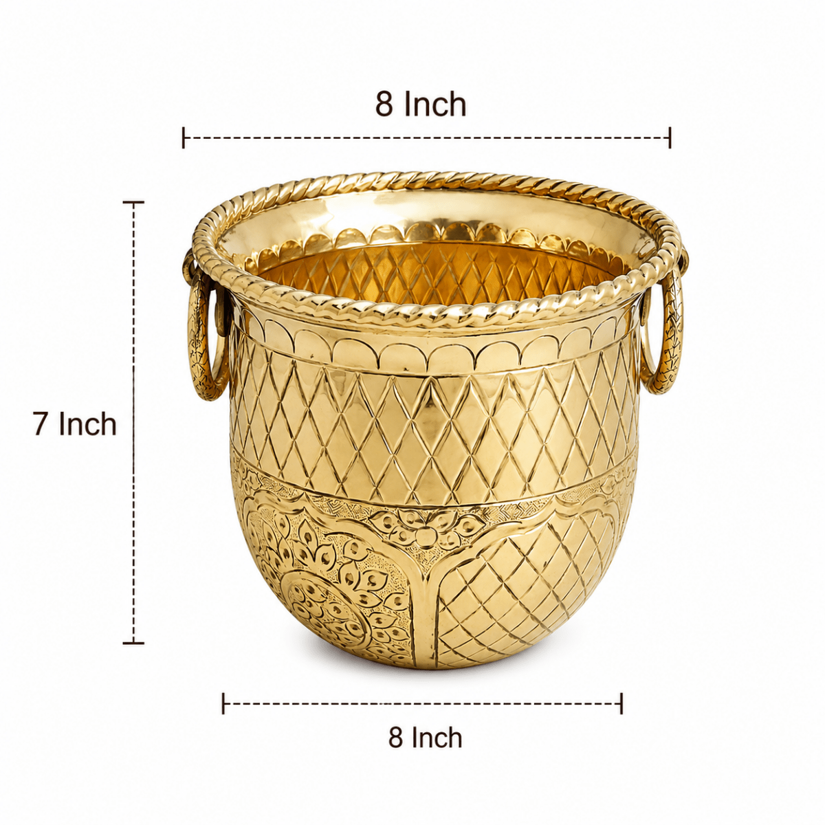 traditional shape brass planter for indoor & outdoor - Royalstuffs.com