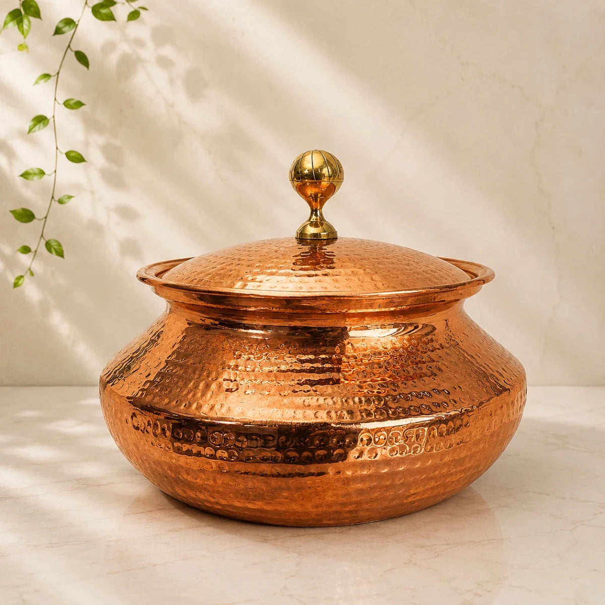 very heavy Pure Copper Handi / Degchi with Lid – 15L (15000ml) | Tin Lining Inside | Heavy-Duty Cookware & Serveware for Home, Hotel & Restaurants - Royalstuffs.com