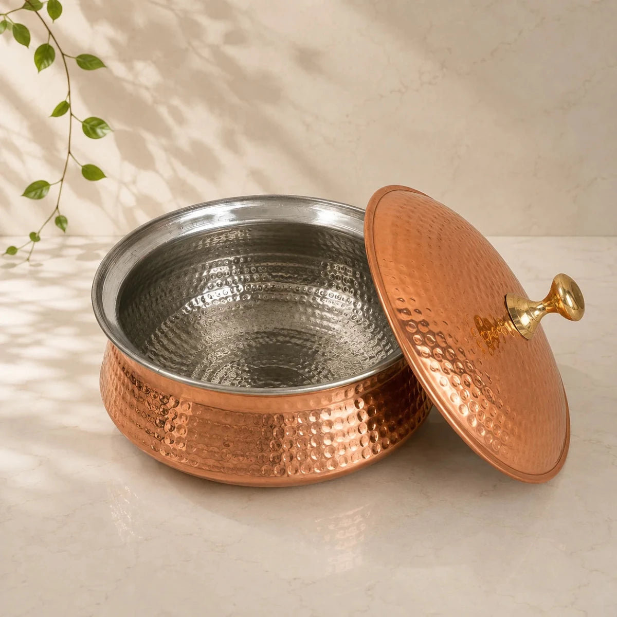 very heavy Pure Copper Handi / Degchi with Lid – 15L (15000ml) | Tin Lining Inside | Heavy-Duty Cookware & Serveware for Home, Hotel & Restaurants - Royalstuffs.com