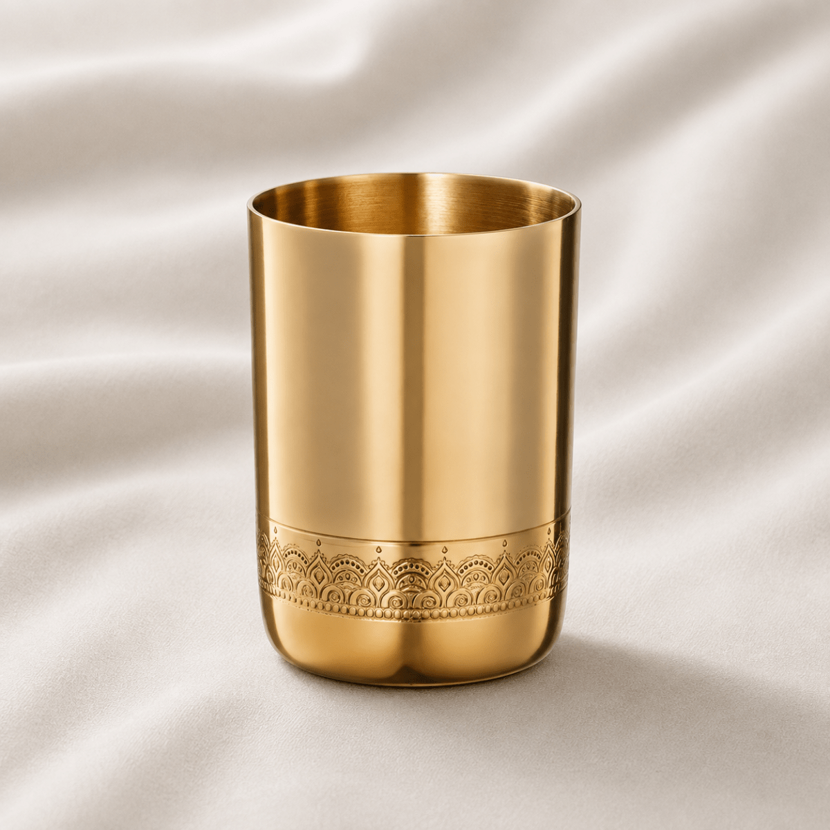 Viraasat Brass Thaali Set – 6 Pcs Handcrafted Dinnerware - Royalstuffs.com