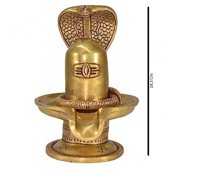 vrindavan Brass Fine Carved Shivalingam with Naag Dev - Royalstuffs.com