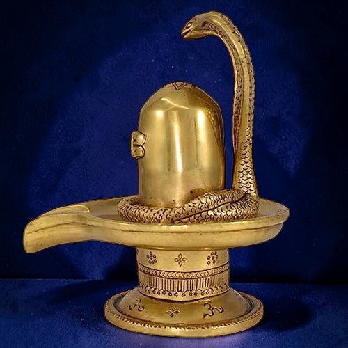 vrindavan Brass Fine Carved Shivalingam with Naag Dev - Royalstuffs.com