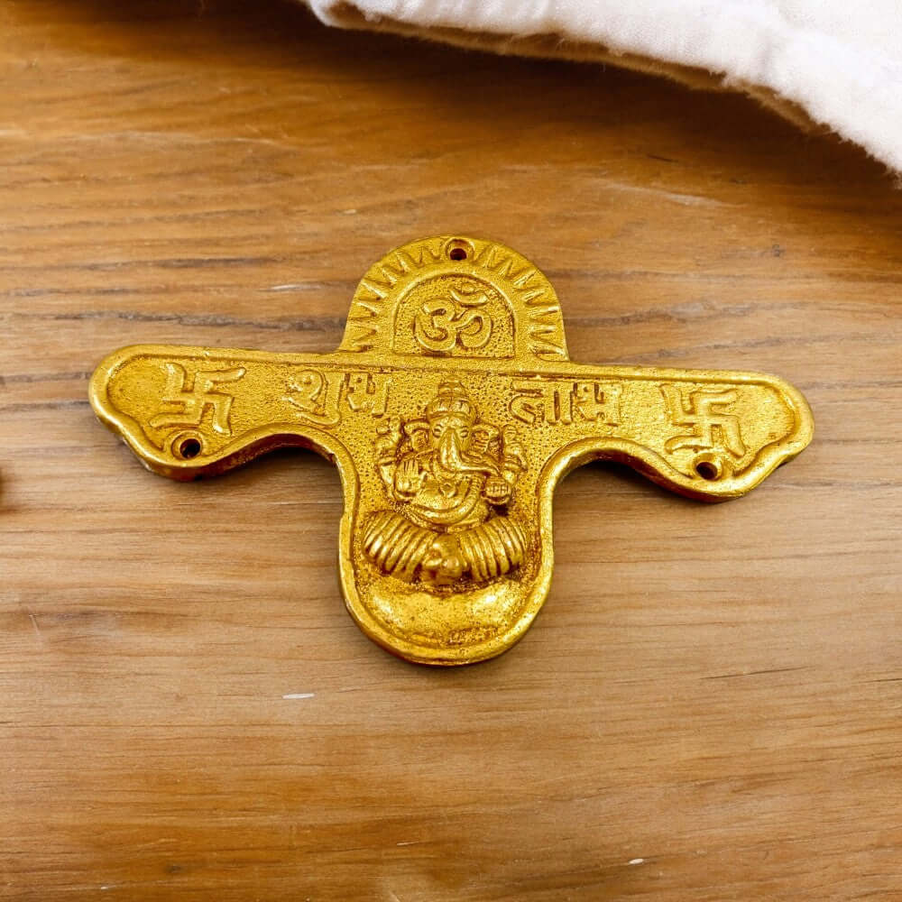 Wall Hanging Brass Antique Finish Shubh Labh - Royalstuffs.com