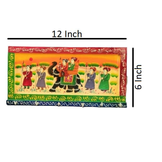 Wooden Hand Painted 6 Hooks Key Holder (12 Inch*1 In*6 Inch, Multi) - Royalstuffs.com
