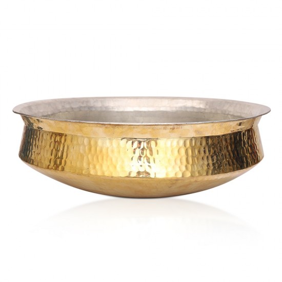 Pure Brass Hammered Urli Decorative Bowl 16 inches