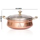 780 ML Steel Copper Hammered Design Handi/Bowl/Casserole with Toughened Glass Lid 