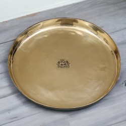 11.5 Inch Handmade Pure Bronze Kansa Vintage Thali for Dining, Serving & Gifting