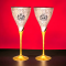 Set of 2 Royal Brass Wine Glass Drink Ware for Home, Clubs (Silver and Golden)