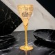 Royal Brass Wine Glass Drink Ware Set of 2 for Home, Clubs (Golden)