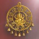 Decorative Pure Brass Om Ganesha Wall Hanging with Bells