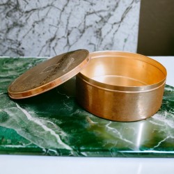 3 Inch Handmade Royal Brass Antique Finish Chapati Box with Lid | Hot Pot Chapati Box for Kitchen (Brass)