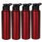 Stainless Steel Sports/Sipper Water Bottle (Set of 4, Red, Chrome) 4000 ml Bottle  (Pack of 4, Red, Steel)