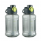 Water Bottle, for Gym, BCAA / Protein Shaker Bottle, 1500 ml each Bottle, (Pack of 2, Black, Plastic)