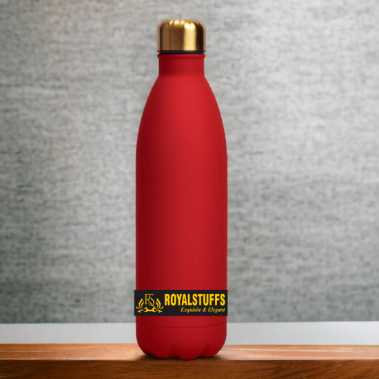 Stainless Steel Vacuum Insulated Flask Hot and Cold Water Bottle Thermo steel, Soft Feather Touch Finish(1000 ML, RED Colour)