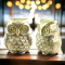 Set of 2 Brass Decorative Owl Showpiece