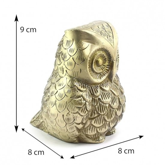 Set of 2 Brass Decorative Owl Showpiece