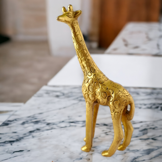 Decorative Brass Giraffe and Calf Statue, Home decor