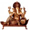 Bhagwan Ganesh Seated On Chowki with Ghungroos Height:15",Weight:14.5 Kg.