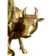 Brass Krishna with His Cow, Golden Color,Height:25 Inch,Weight:23.5 Kg.