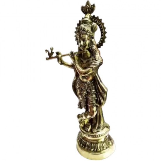 Brass Black antique Krishna Decorative Showpiece - 51 cm  (Brass, Black)