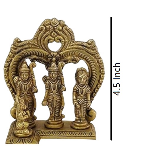 Brass Ram Darbar with Kaman Idol Statue Home/ Office/ Pooja Room/ Temple /Table Decoration Gift ,Height:4.5Inch