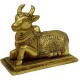 100% Pure Brass Sitting Nandi Cow Statue for Religious Home Puja Décor Showpiece Gift Nandi Cow and Calf Brass Statue/Idol/Showpiece/Decorative Diwali Gift Kamdhenu,Weight:1000 Gram,Length:4.5 Inch
