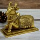 100% Pure Brass Sitting Nandi Cow Statue for Religious Home Puja Décor Showpiece Gift Nandi Cow and Calf Brass Statue/Idol/Showpiece/Decorative Diwali Gift Kamdhenu,Weight:1000 Gram,Length:4.5 Inch