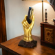 Brass Hand Shape Decorative Showpiece With Pen Holder - 16 cm  (Brass, Gold)