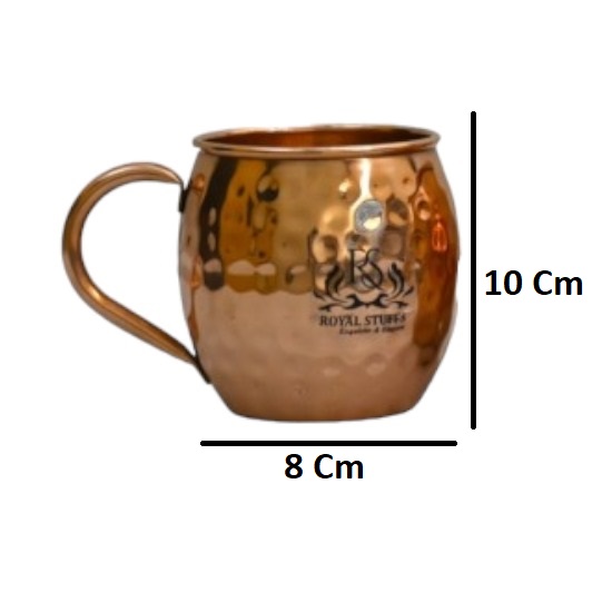 Set of 2 Handcrafted Copper Mugs, Hammered Classic Moscow Mule mugs Solid Pure Copper Unlined Mug Cups, Weight:350 Gram