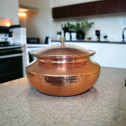 Copper Handi /Dekchi with Tin Lining Inside, Volume - 9000 ML,Weight:2 Kg