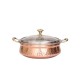 400 ML Steel Copper Hammered Design Handi/Bowl/Casserole with Toughened Glass Lid 