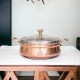 400 ML Steel Copper Hammered Design Handi/Bowl/Casserole with Toughened Glass Lid 