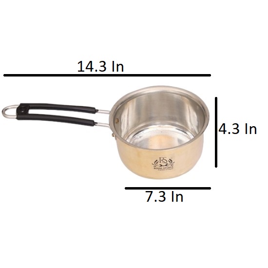 2.2 LTR Brass Sauce Pan Tapeli for Milk,Tea with Tin Coating Inner Side Kalai 
