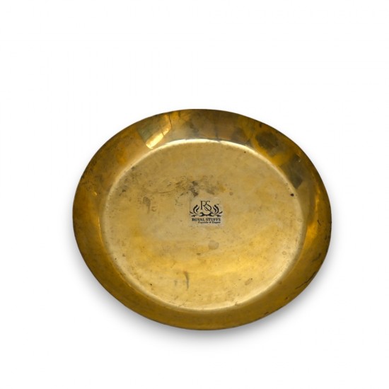 11.5 Inch Handmade Pure Bronze Kansa Rustic Vintage Thali for Dining, Serving & Gifting