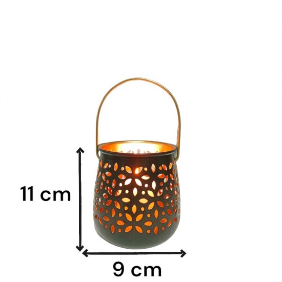 Wall Hanging Decorative T-Light Candle Holder, Lantern, Lamp, Hanging Light Holder for Home Decor, Table/Office/Indoor/Outdoor (Metal)(Pack of 1)