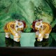 Set of 2 Marble Elephant Showpiece - For Home, Living Room & Table Decor - (4 Inch - Height) 