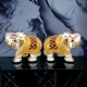 Set of 2 Marble Elephant Showpiece - For Home, Living Room & Table Decor - (4 Inch - Height) 