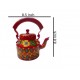 Red Color Hand Painted Aluminium Kettle for Tea/Coffee, Decorative Item (8.5X5.5X8.5 INCH)