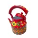 Red Color Hand Painted Aluminium Kettle for Tea/Coffee, Decorative Item (8.5X5.5X8.5 INCH)