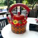 Red Color Hand Painted Aluminium Kettle for Tea/Coffee, Decorative Item (8.5X5.5X8.5 INCH)