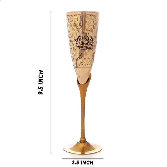 Brass Wine Goblet Chalice Vintage Fantasy Embossed Glasses Cup Wedding & Gothic with Classic Packing Pack 4
