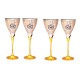 Set of 4 Handmade Royal Brass Wine Glass | Champagne Cocktail Glass for Home, Clubs, Restaurants (Brass)