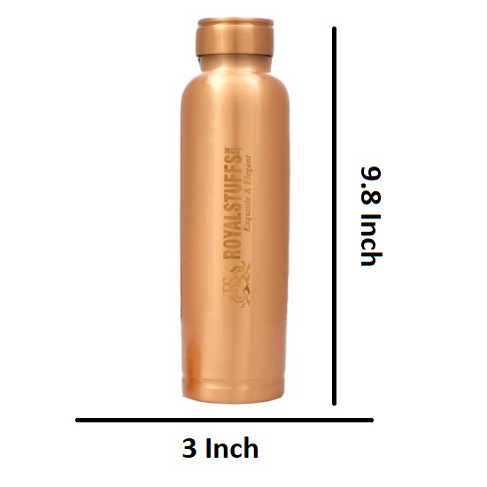 ROYALSTUFFS Set of 4 Master Copper Bottle Seamless| Leak Proof Joint Less Indian Ayurveda Health Benefits Water Drinking More for Healthy Lifestyle- 900 Ml